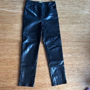 Black Faux Leather Pants